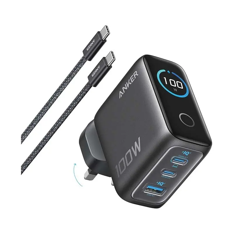 Anker 100W B121B PD 3-Port GaN Smart Display Charger